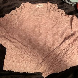 criss cross sleeve sweater